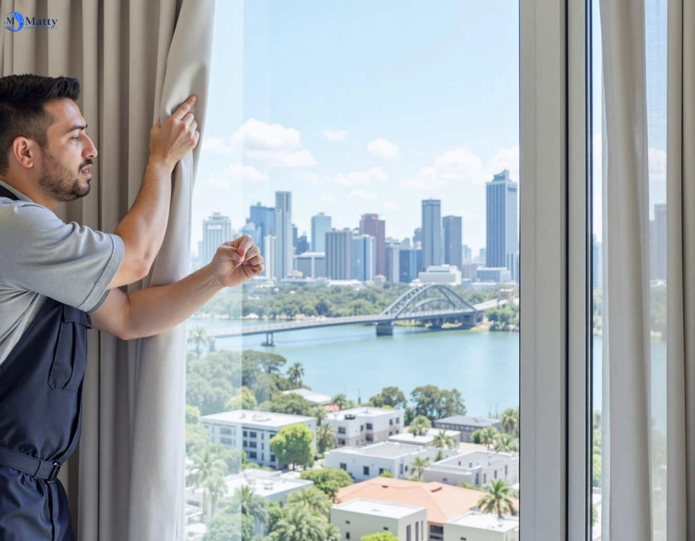Professional curtain steam cleaning service stockleigh QLD by Matty Curtain Cleaning